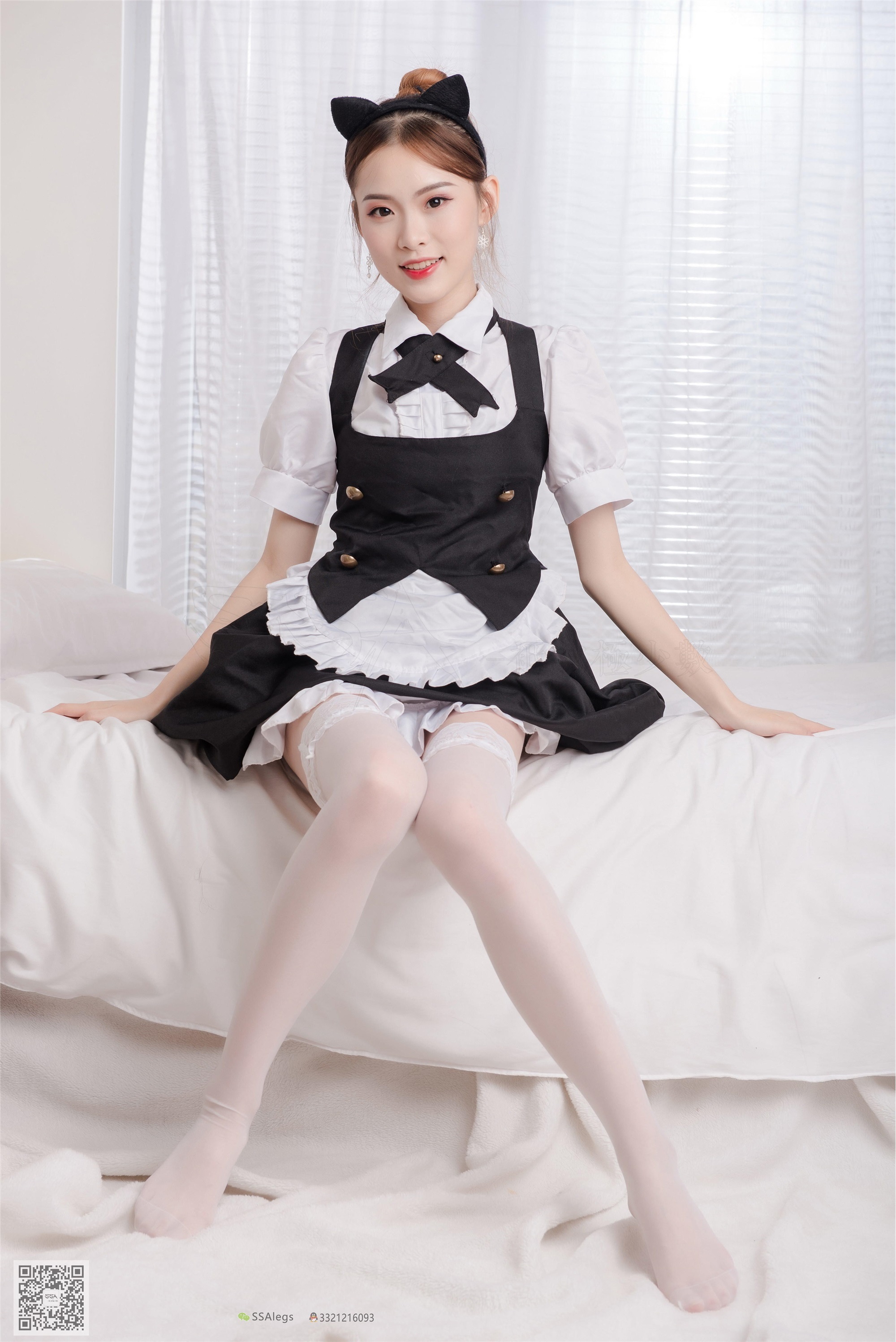 SSA silk club NO.025 qiqi sweet breeze maid white stockings